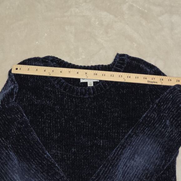 Orvis Women’s Large Navy Blue Chenille Pullover Sweater Long Sleeve Soft Knit L - Picture 5 of 10
